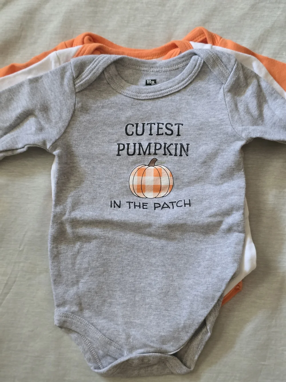 HB Fall Themed Long Sleeve Onesie Set - Size 3/6M